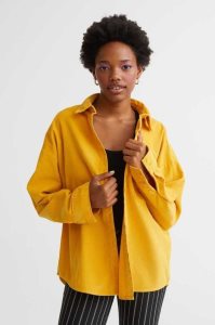 H&M Oversized Corduroy Shirt Bluse Damen Dunkelbraun | QYW-759186