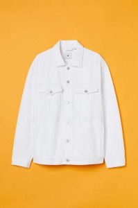 H&M Oversized Denim Jacke Herren Weiß | WOI-876941