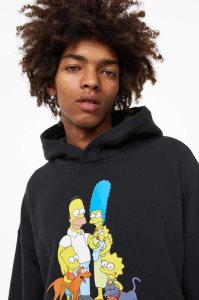 H&M Oversized Fit Baumwoll Hoodie Herren Schwarz | SID-083714