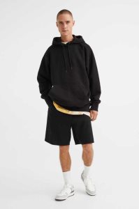 H&M Oversized Fit Hoodie Herren Schwarz | HOA-780614