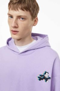 H&M Oversized Fit Printed Hoodie Herren Helllila | ZJX-789012