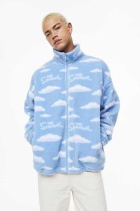 H&M Oversized Fit Teddy Jacke Herren Hellblau | YWQ-402318
