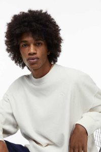 H&M Oversized Fit Velour Sweatshirt Herren Dunkelblau | AZV-729048