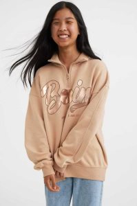 H&M Oversized Half-zip Hemd Kinder Dunkelbraun Rosa | IKC-065791