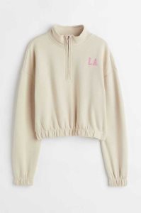 H&M Oversized Half-zip Hemd Kinder Hellbeige | XMS-472835