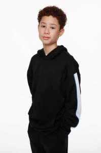 H&M Oversized Hoodie Kinder Schwarz Weiß | TQH-921704