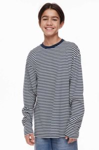 H&M Oversized Long-sleeved Hemd Kinder Navy Blau | UIJ-915768