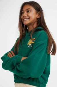 H&M Oversized Mit Kapuze Jacke Kinder Dunkelgrün | JES-920564