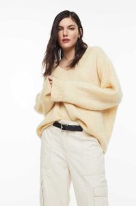 H&M Oversized Mohair-blend Pullover Damen Hellgelb | RPT-189047