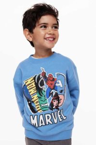 H&M Oversized Printed Hemd Kinder Blau | EXI-561280