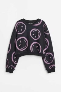 H&M Oversized Printed Hemd Kinder Dunkelgrau | UTI-639527