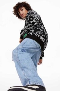H&M Oversized Printed Hemd Kinder Schwarz | JUY-602718