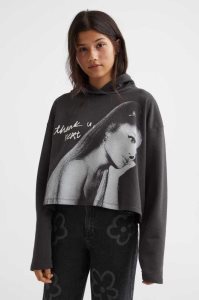 H&M Oversized Printed Hoodie Kinder Dunkelgrau | GFU-987402