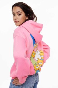 H&M Oversized Printed Hoodie Kinder Hellblau | SIR-916748