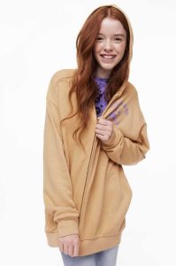H&M Oversized Printed Mit Kapuze Jacke Kinder Beige | AFL-284571