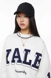 H&M Oversized Printed Sweatshirt Damen Schwarz | AVE-785029