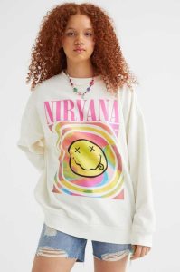 H&M Oversized Printed Sweatshirt Damen Schwarz Rosa | URI-423908