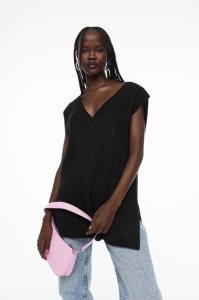 H&M Oversized Rib-knit Vest Pullover Damen Helllila | MUQ-468735