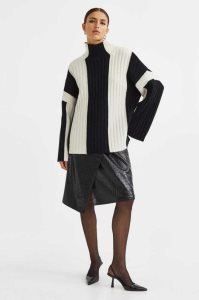 H&M Oversized Wolle Pullover Damen Hellgrau Braun | IAK-298573