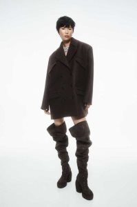 H&M Oversized Wolle-blend Jacke Damen Dunkelbraun | MPG-458936