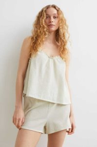 H&M Pajama Camisole Top and Shorts Nachtwäsche Damen Hellgrün | OCD-751230