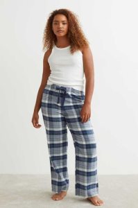 H&M Pajama Pants Nachtwäsche Damen Dunkelblau | XDF-735829