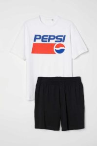 H&M Pajama T-shirt and Shorts Loungewear Herren Grau | JAX-142906