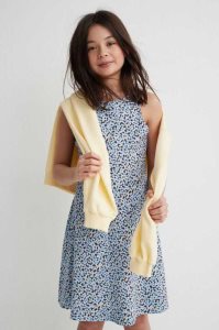 H&M Patterned Jersey Kurzes Kleid Kinder Dunkelgrau | LKF-085764