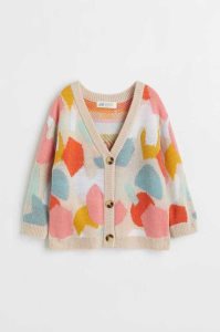 H&M Patterned Strickjacke Kinder Rot | UDX-983274