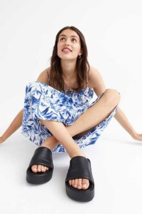 H&M Plattform Badelatschen Damen Dunkelgrau Braun | SDO-415970