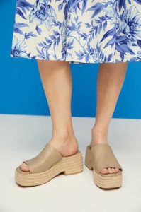 H&M Plattform Espadrilles Mules Espadrilles Damen Grau Braun | BMK-265481