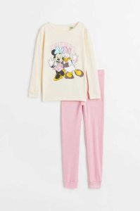 H&M Printed Baumwoll Pajamas Jersey Kinder Hellrosa | ROV-917425