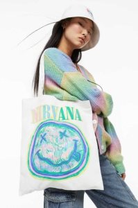 H&M Printed Canvas Shopper Tasche Damen Weiß | HJN-362017