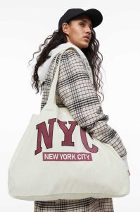 H&M Printed Canvas Shopper Tasche Damen Grün | VGJ-258609