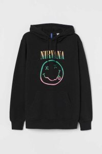 H&M Printed Hoodie Herren Schwarz | FZO-198423