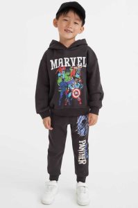 H&M Printed Hoodie Kinder Hellblau | DIA-987401