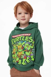 H&M Printed Hoodie Kinder Hellgrau | TUO-024857