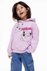 H&M Printed Hoodie Kinder Helllila | OIQ-690835