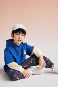 H&M Printed Jogginghose Kinder Dunkelblau | GKH-120873