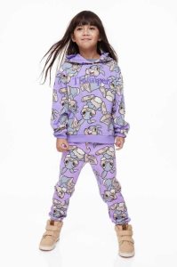 H&M Printed Jogginghose Kinder Lila | TMV-035189