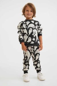 H&M Printed Jogginghose Kinder Schwarz | BJS-164937
