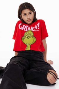 H&M Printed Oberteile Kinder Rot | OUI-154206