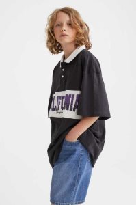 H&M Printed Polo Hemd Kinder Schwarz | WJN-730421