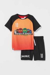 H&M Printed Soccer Set Sportbekleidung Kinder Schwarz | IBL-809213