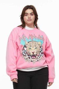 H&M Printed Sweatshirt Damen Rosa | CUN-210954