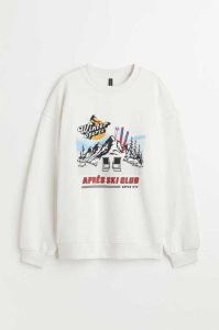 H&M Printed Sweatshirt Damen Schwarz | EKV-703825