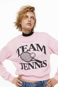 H&M Printed Sweatshirt Damen Schwarz | MCN-625391