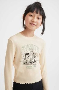 H&M Printed Top Jersey Kinder Hellblau | YIX-307615