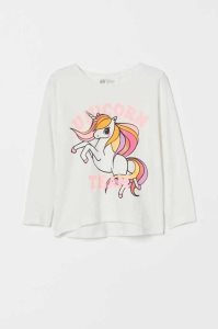 H&M Printed Top Jersey Kinder Rot | PHW-413572