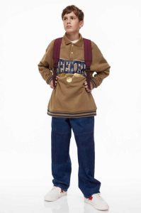 H&M Printed rugby Hemd Kinder Dunkelbeige | KVW-865304